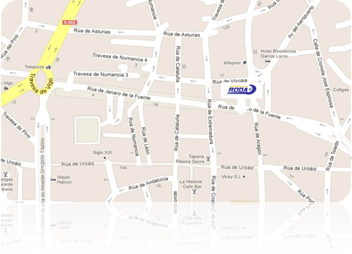 Mapa Vigo Autoescuela Roda